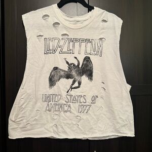 Led Zeppelin Vintage White Muscle Tee​